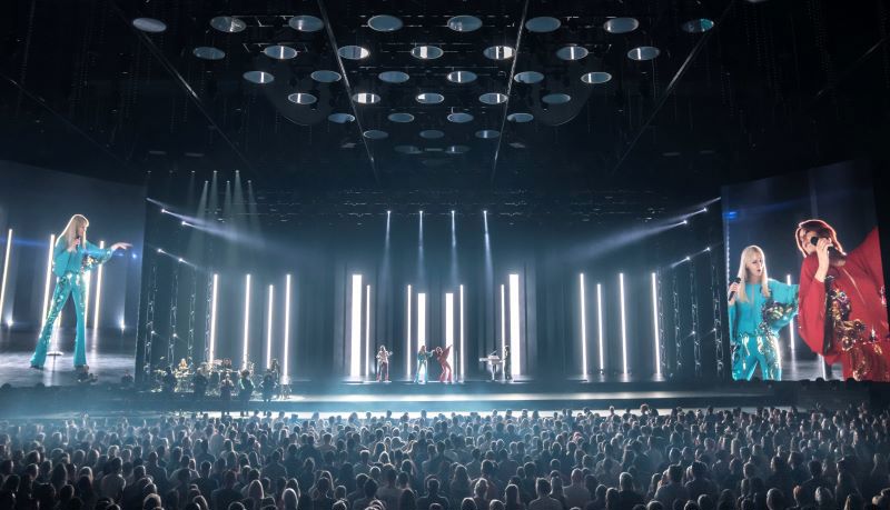 Audience at ABBA Voyage watching Hole in Your Soul perfomance