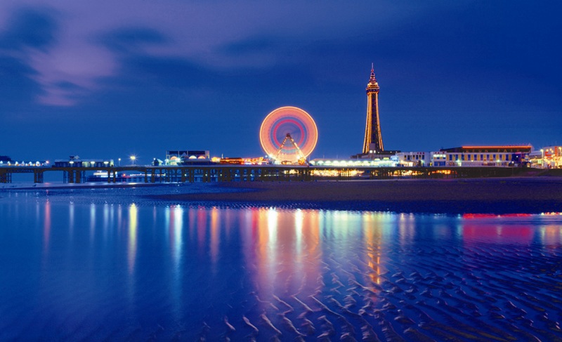 Blackpool Illuminations view at night time