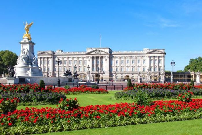 Buckingham Palace exterior on sunny day