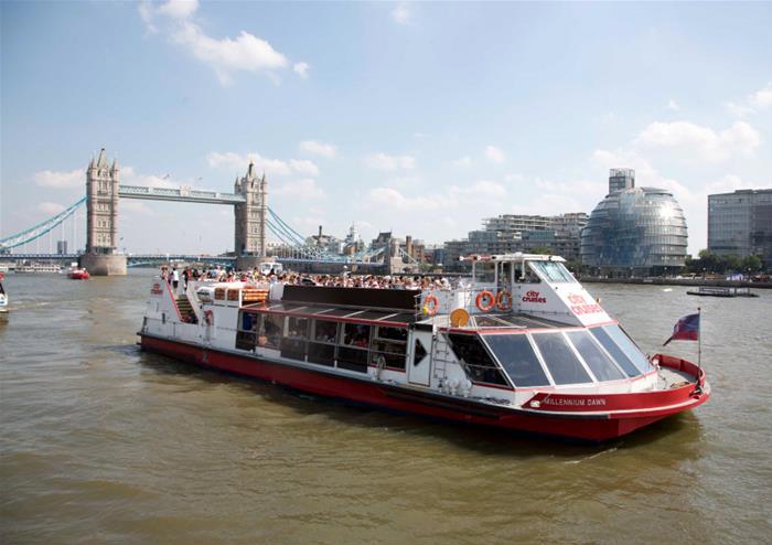 City Cruises boat in front of Tower Bridge view