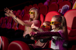 Family interaction at Lego Discovery Centre Birmingham 4D Cinema 