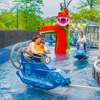 Family enjoying water ride at Legoland Windsor Resort