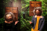 Friends pose in bush tucker trial at Madame Tussauds Blackpool I'm a Celebrity zone