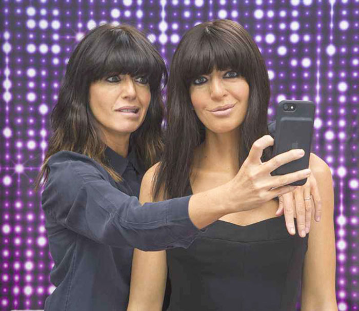 Claudia Winkleman and her wax work at Madame Tussauds Blackpool