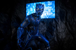 Black panther wax work at Marvel Universe 4D at Madame Tussauds London