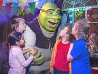 Children meeting Shrek at Shrek's Adventure! London