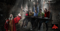 Judge sentencing guests to hang in Newgate Gallows on Drop Dead: Drop Ride in the London Dungeon