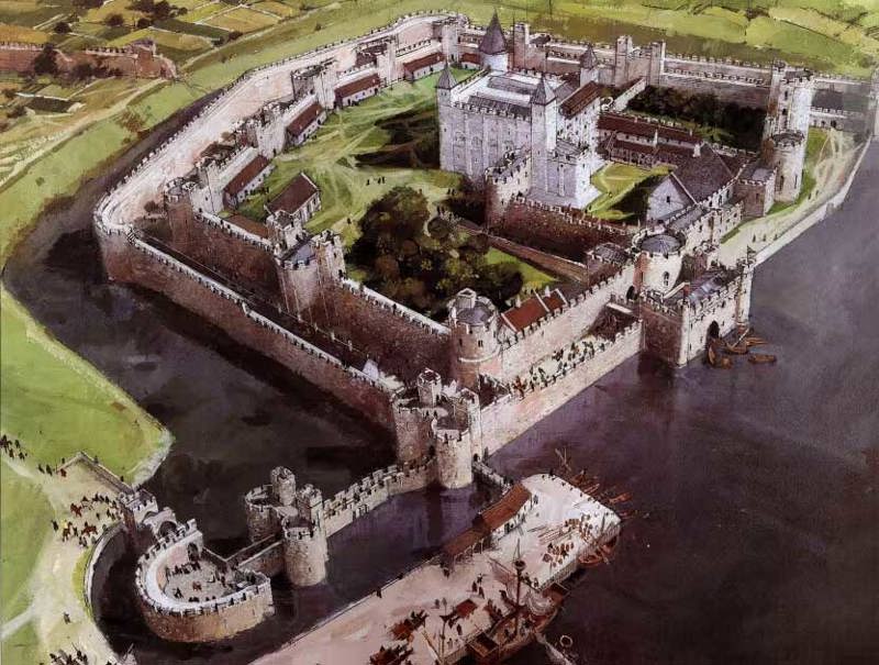 Day time aerial view of the Tower of London