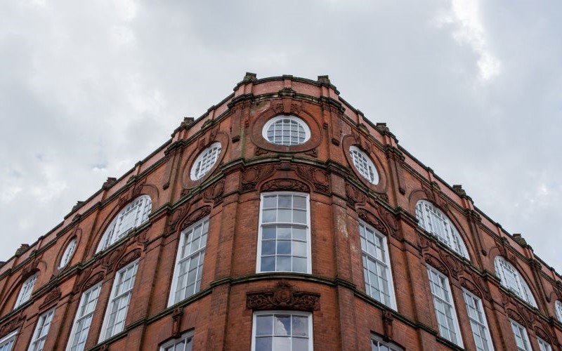 Brown stone building in Leicester East Midlands
